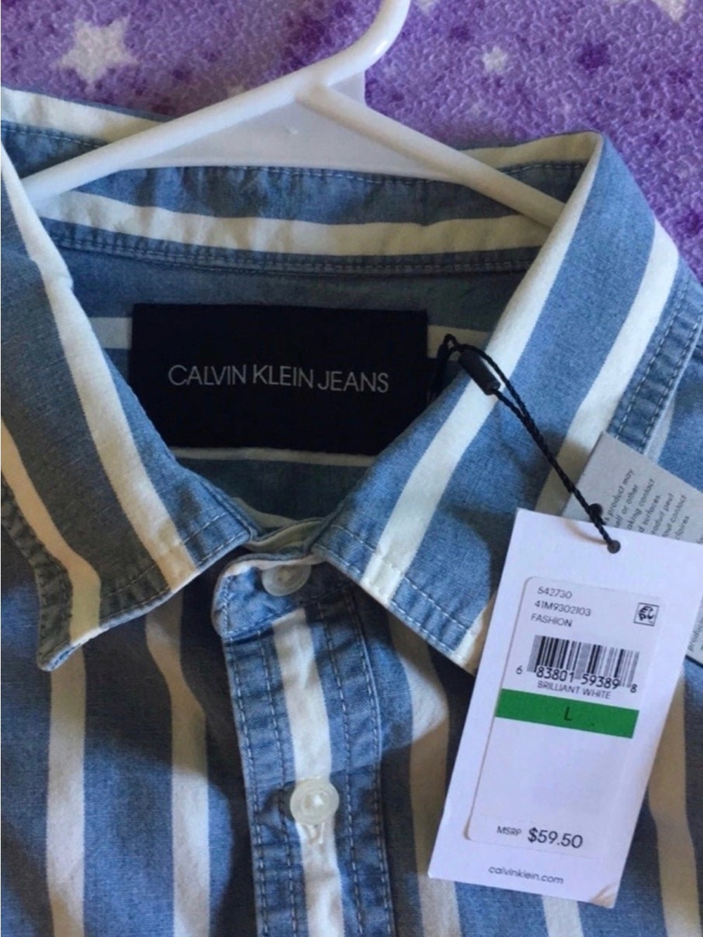 Calvin Klein Jeans Striped Casual Shirt new never worn absolutely beautiful